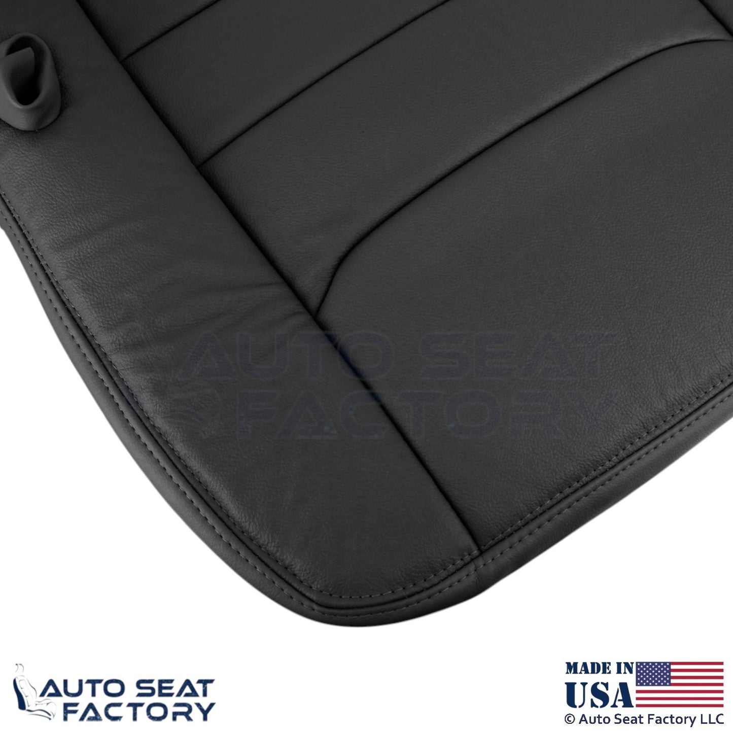 99-01 For Lincoln Town Car Genuine Leather Passenger Bottom Cover Deep Charcoal - OEM-Style Replacement Seat Cover