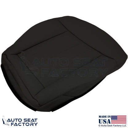 2010-2016 For Mercedes Benz E550 E350 Leatherette Perf Driver Bottom Cover Black - OEM-Style Replacement Seat Cover