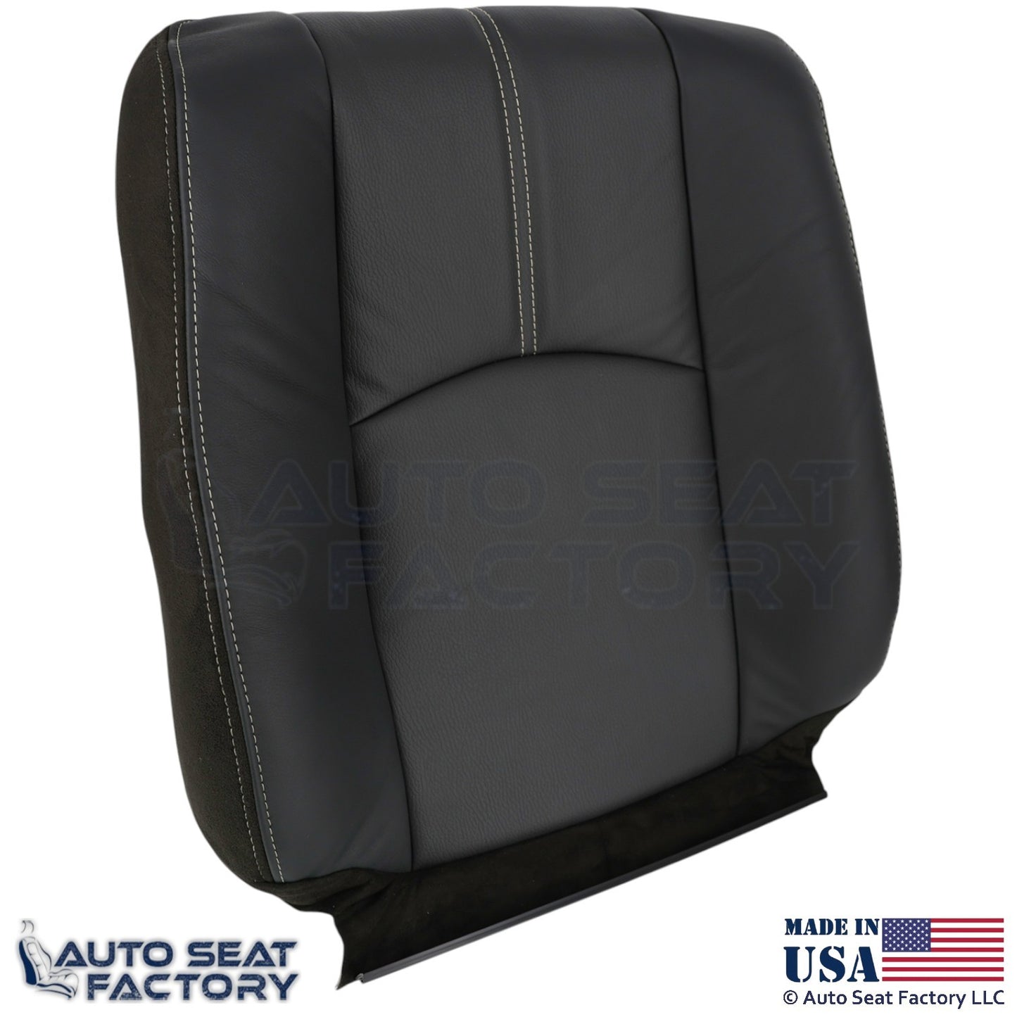2008-2011 For Mazda Tribute Genuine Leather Passenger Top Seat Cover Black - OEM-Style Replacement Seat Cover