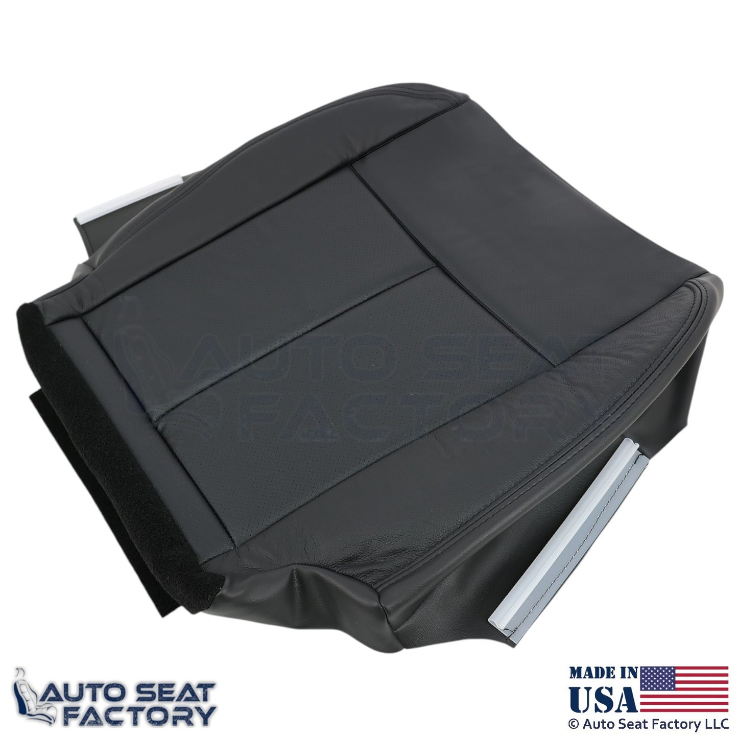 2013-2018 For Nissan Altima Sedan Genuine Leather Bottom Seat Covers Charcoal - OEM-Style Replacement Seat Cover