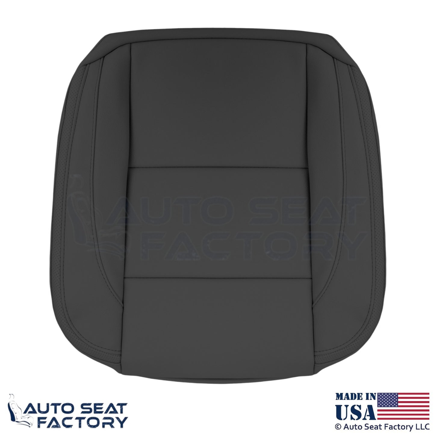 2008-2013 Fits Volvo C70 Leather Perforated Front Bottom Seat Covers Offblack - OEM-Style Replacement Seat Cover