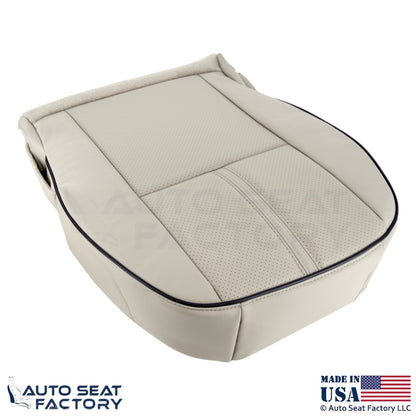 2010-2012 Fits Lincoln MKZ Genuine Leather Perf Front Bottom Seat Covers Tan - OEM-Style Replacement Seat Cover