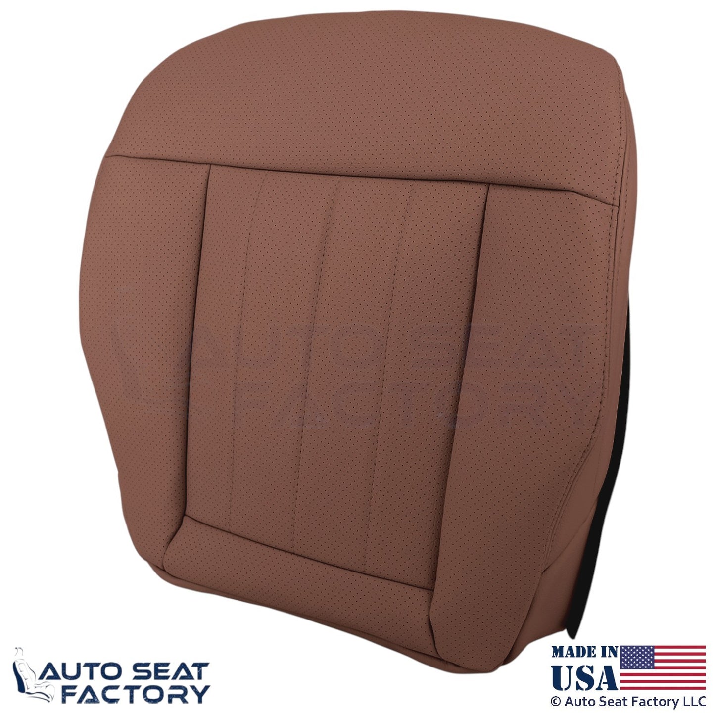 2010-2016 Fits Mercedes Benz E550 Genuine Leather Perf. Bottom Covers Chestnut - OEM-Style Replacement Seat Cover