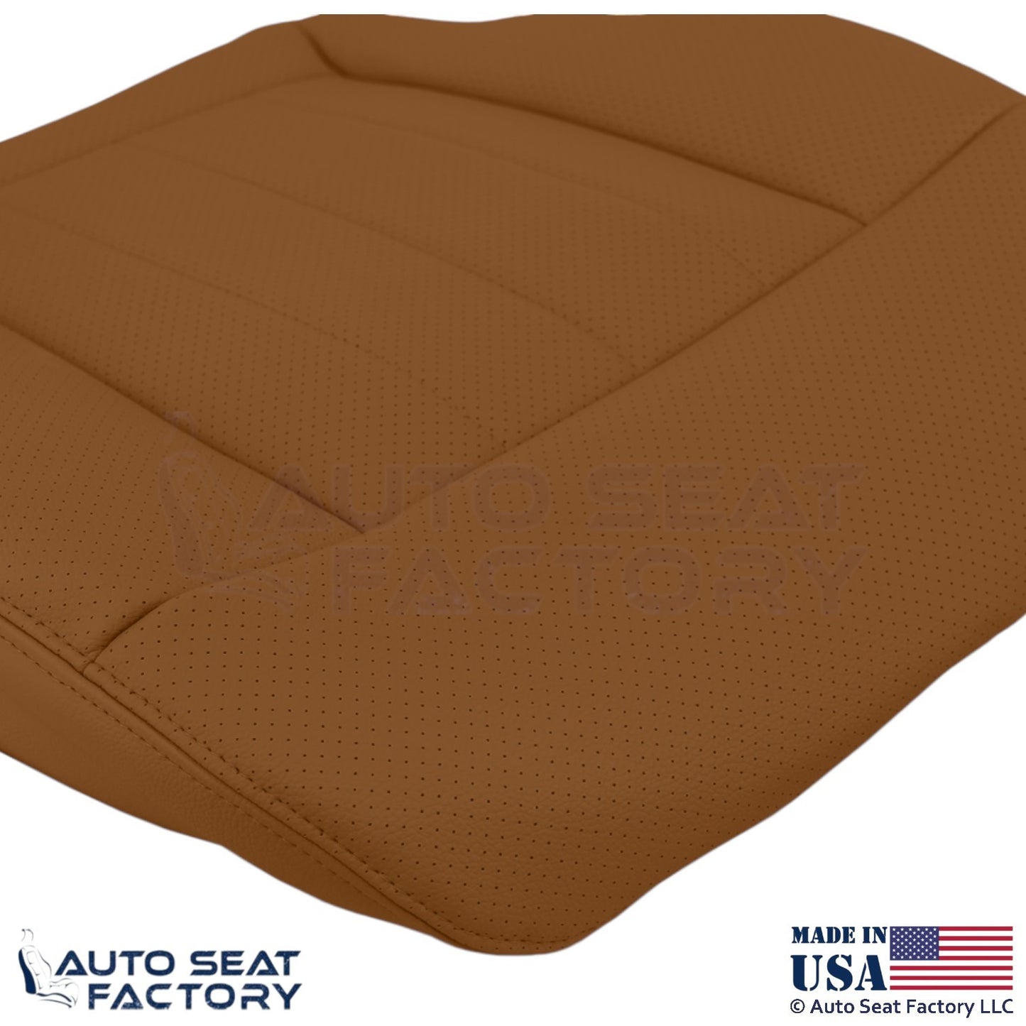 2010-2016 For Mercedes Benz E550 E350 Leatherette Perf Driver Bottom Cover Beige - OEM-Style Replacement Seat Cover