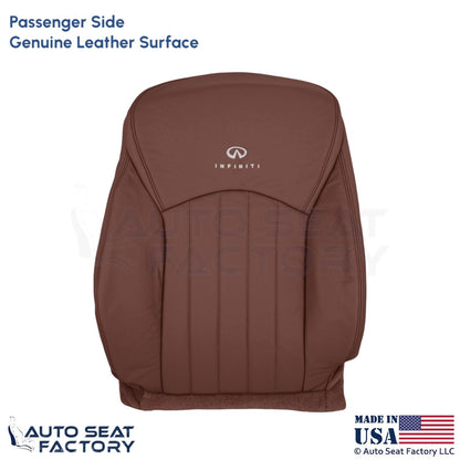 2008-2012 For Infiniti EX35 Genuine Leather Passenger Top Seat Cover Chestnut - OEM-Style Replacement Seat Cover