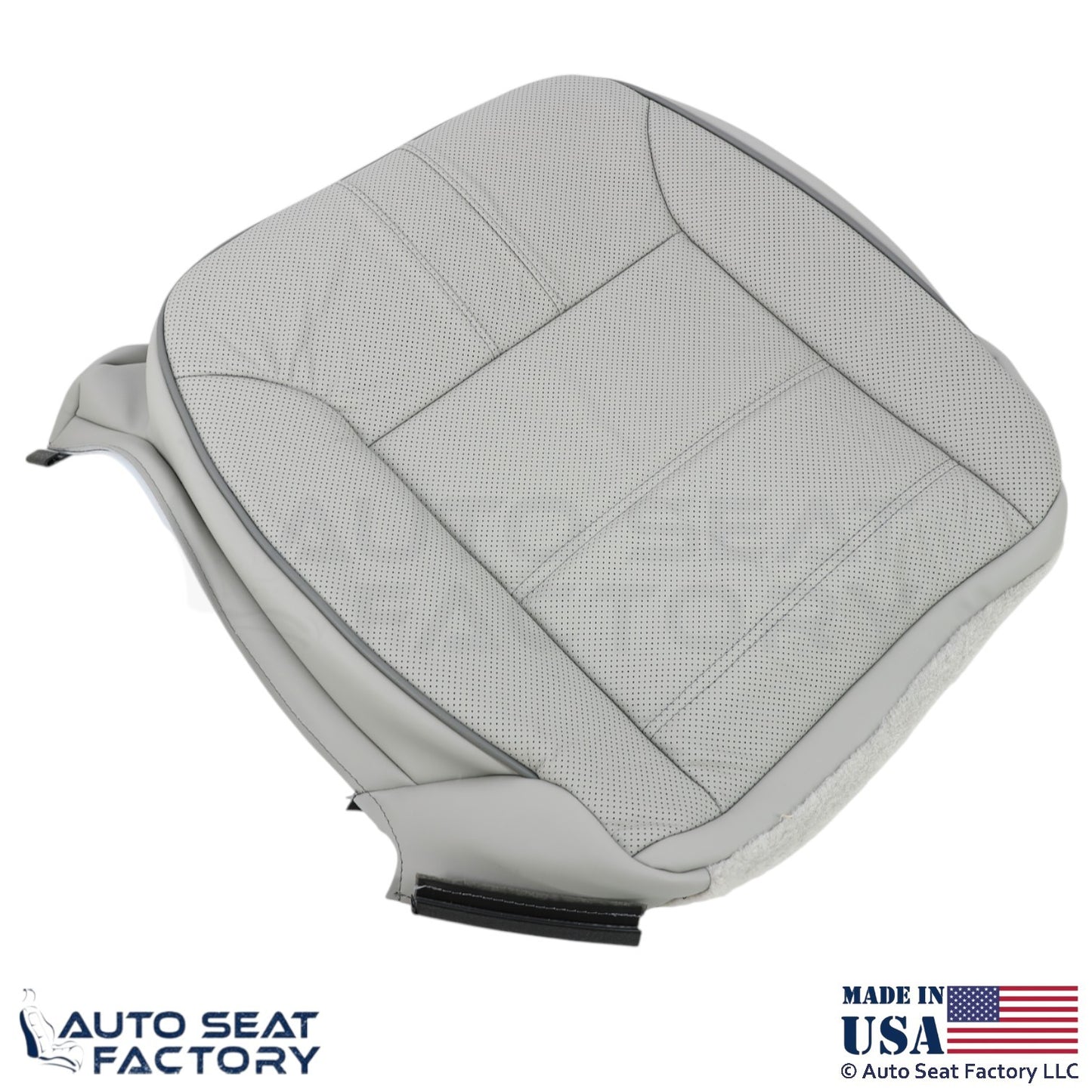 2010-2013 Fits Mercedes Benz R-Class Genuine Leather Driver Bottom Cover Gray - OEM-Style Replacement Seat Cover