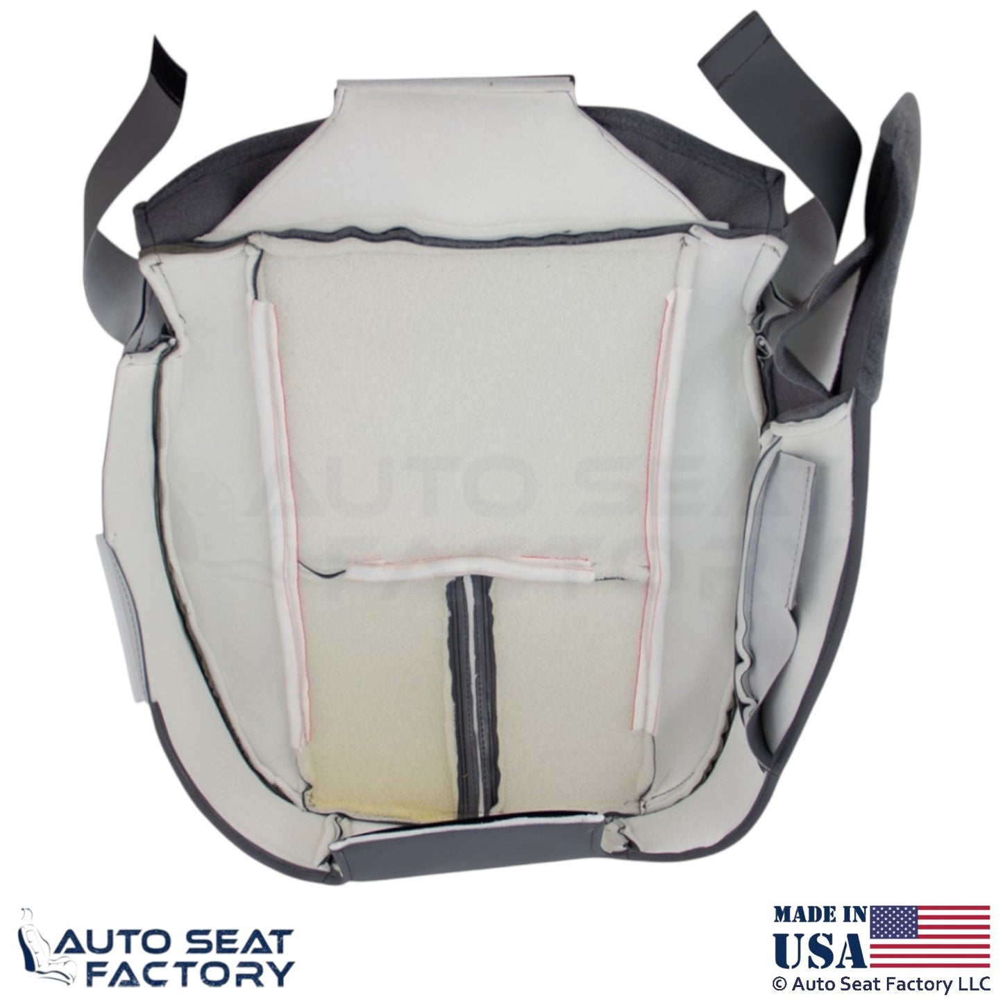 2010-2012 Fits Lincoln MKZ Genuine Leather Perf Passenger Bottom Covers Gray - OEM-Style Replacement Seat Cover