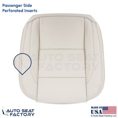 2008-2013 Fits Volvo C70 Leather Perf. Passenger Bottom Seat Cover Calcite Cream - OEM-Style Replacement Seat Cover