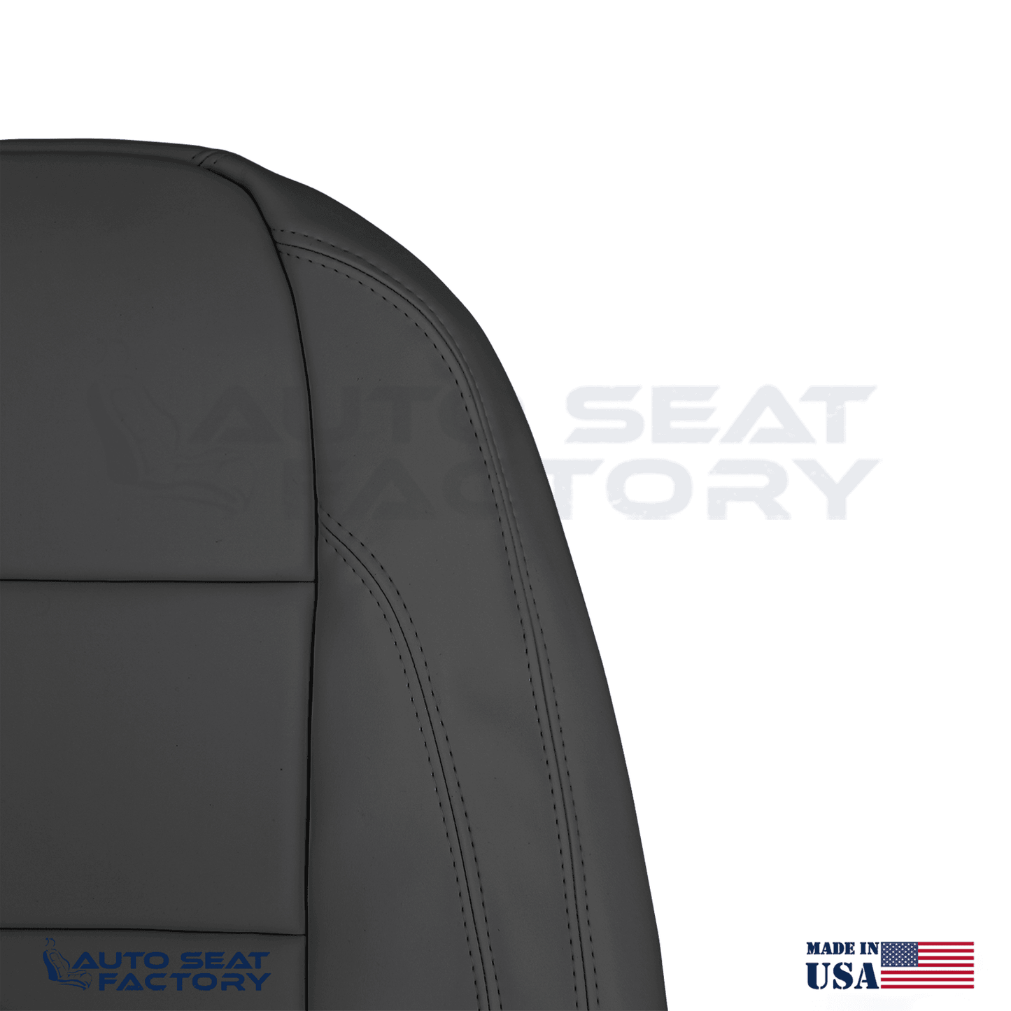 Replacement Fits 2007 - 2010 Volvo C70 Left & Right Top Black Vinyl Seat Covers - OEM-Style Replacement Seat Cover