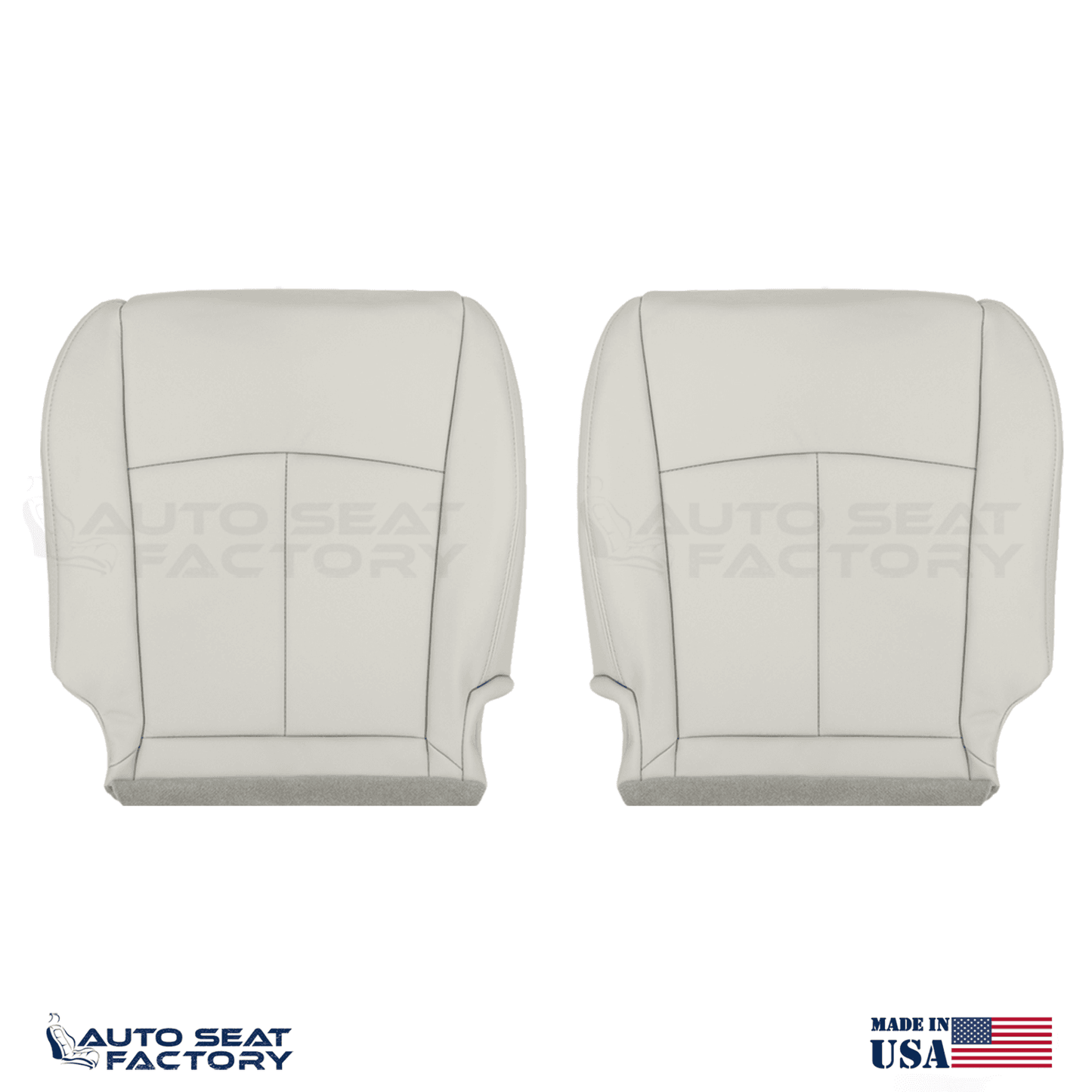 2014 - 2020 Fits Infiniti Q50 LEFT & RIGHT Bottom Gray Leather SOLID Seat Covers - OEM-Style Replacement Seat Cover