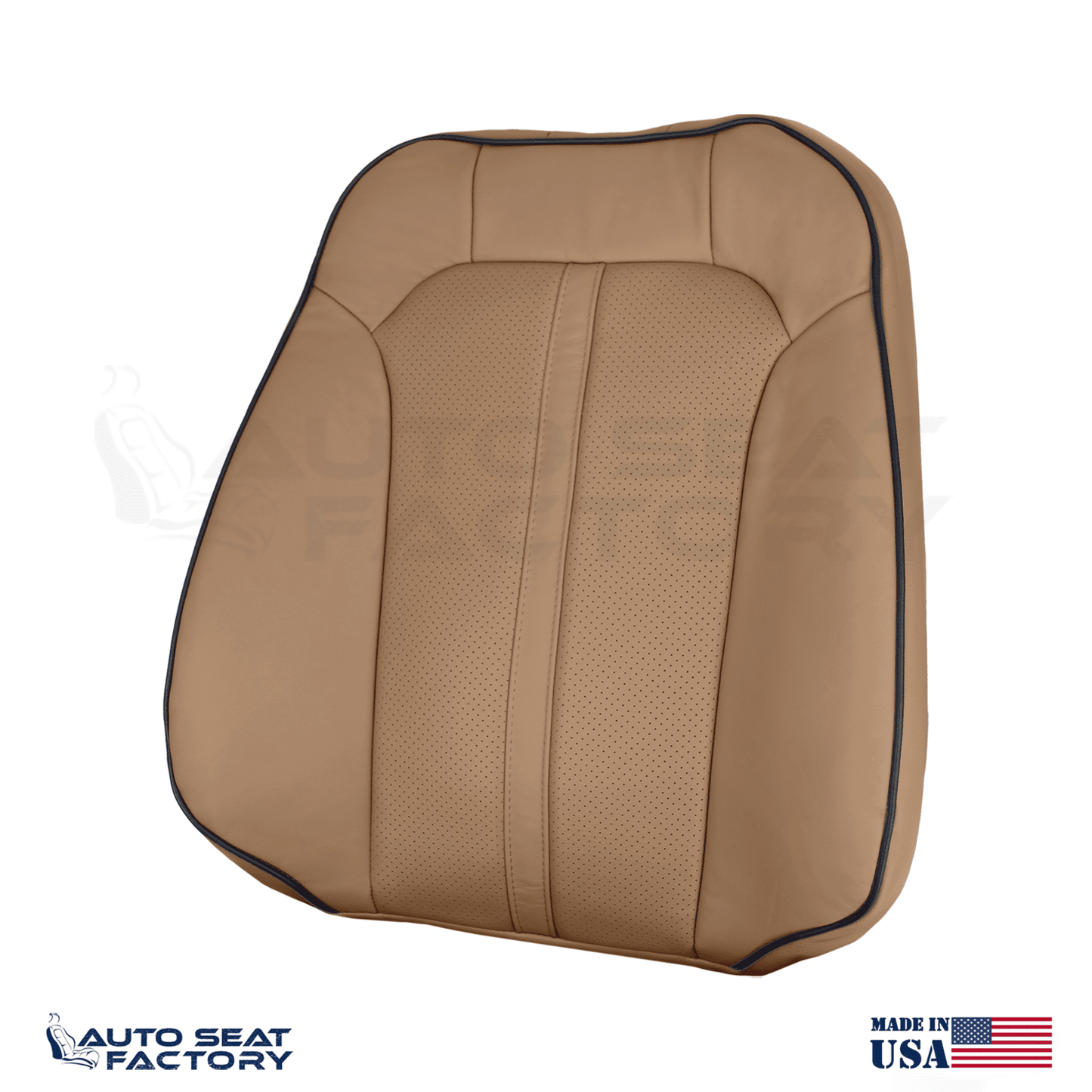 2011 - 2015 Lincoln MKX Perforated Left & Right Top Canyon Vinyl Seat Covers - OEM-Style Replacement Seat Cover