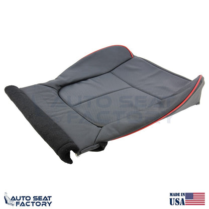 2011 - 2014 Ford F-150 PASSENGER Lower Perforated Black Seat Cover w/ Red Piping - OEM-Style Replacement Seat Cover