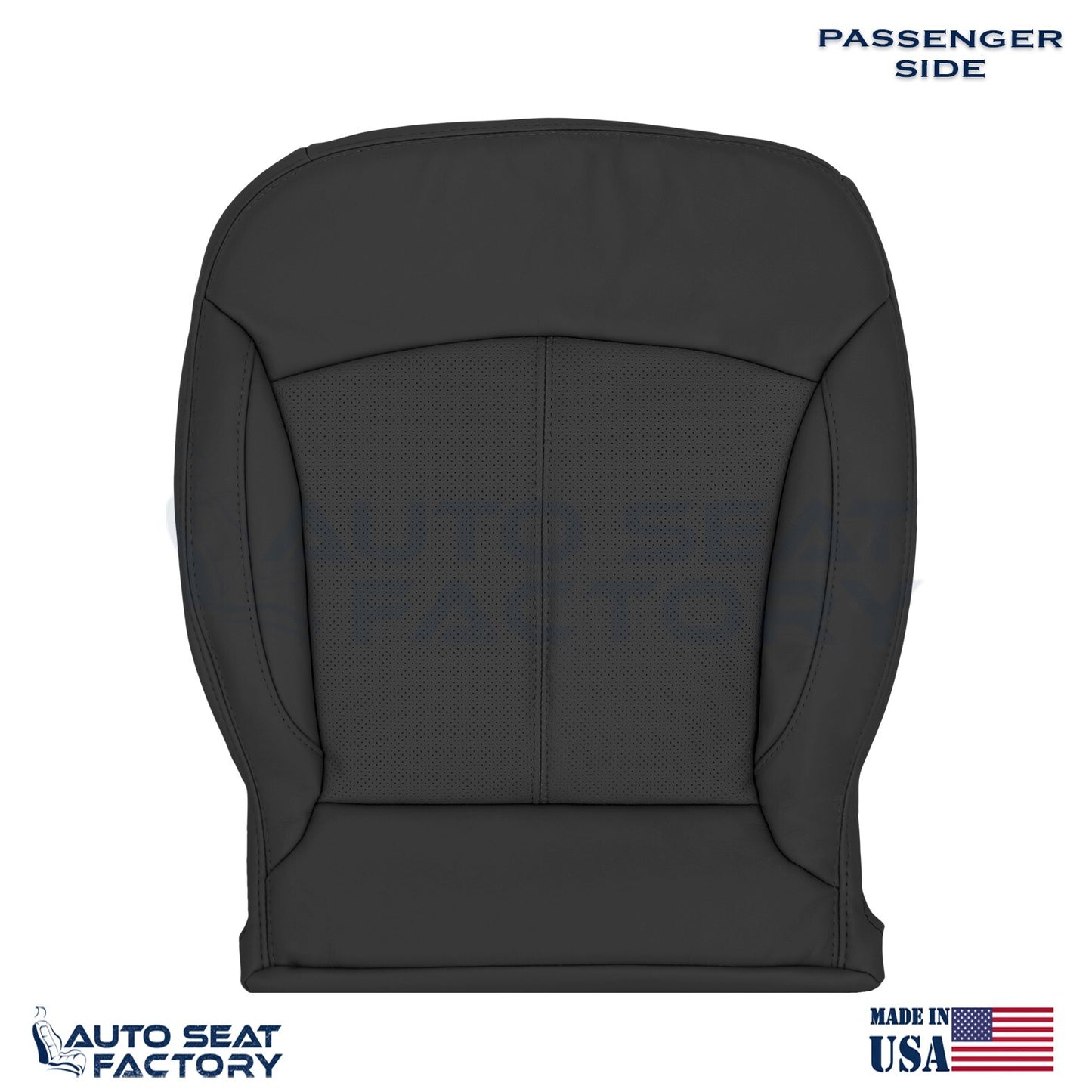 Fits 2010 -2013 Buick LaCrosse RIGHT Top & Bottom Blk Leather Seat Covers, Perf - OEM-Style Replacement Seat Cover