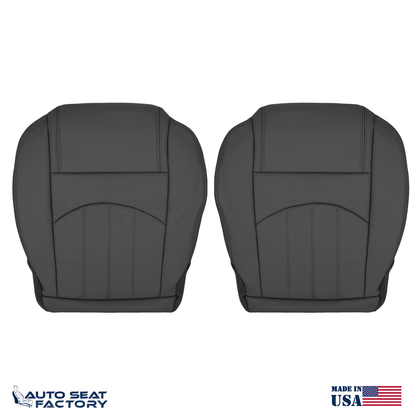 Fits 2013 - 2017 GMC Acadia Left & Right Bottom Solid Black Vinyl Seat Cover - OEM-Style Replacement Seat Cover