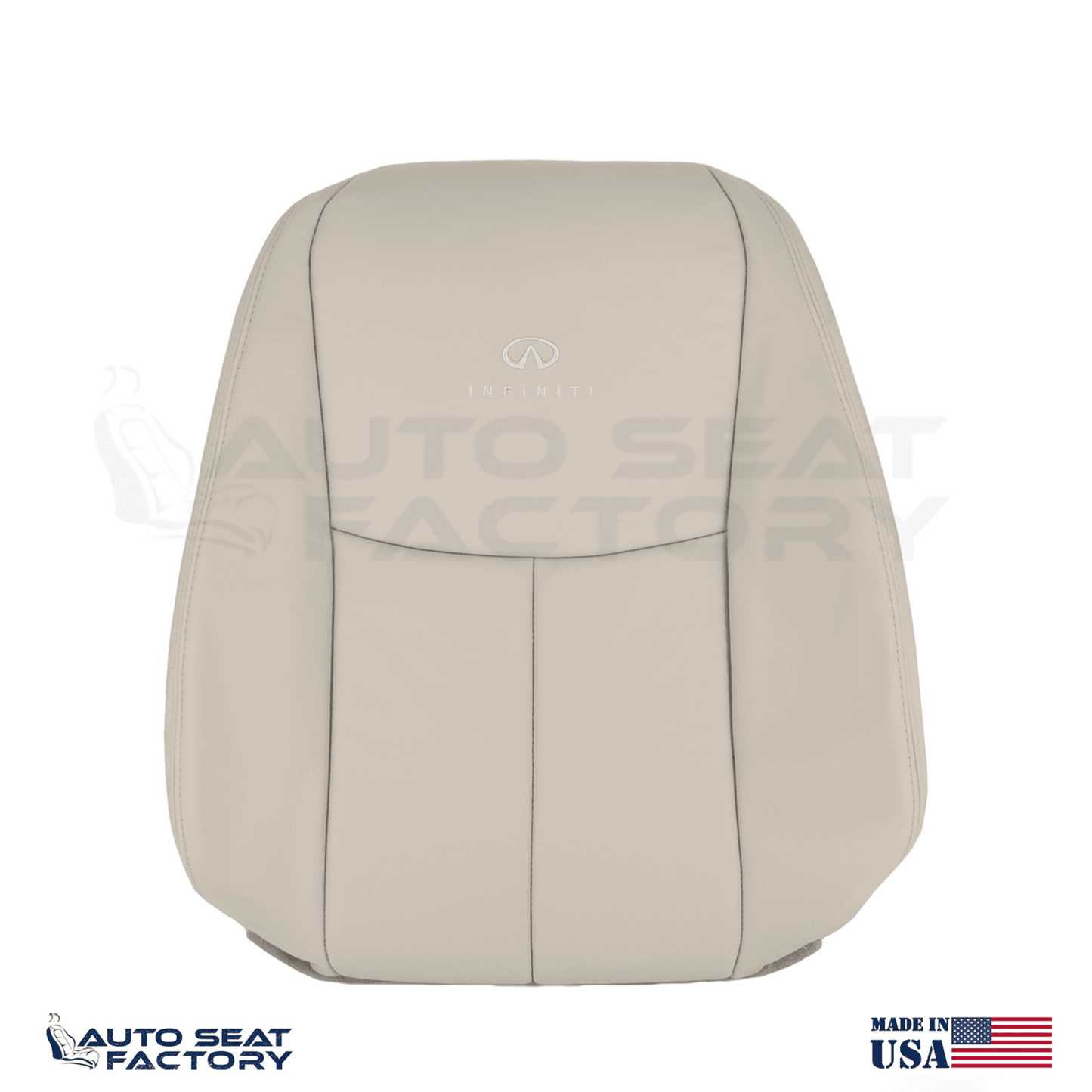 2014 - 2020 Fits Infiniti Q50 PASSENGER Wheat Leather SOLID Seat Covers 2PCS - OEM-Style Replacement Seat Cover