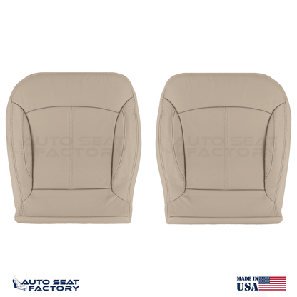 For 2010 - 2013 Buick LaCrosse Left & Right Bottom SOLID Tan Leather Seat Covers - OEM-Style Replacement Seat Cover