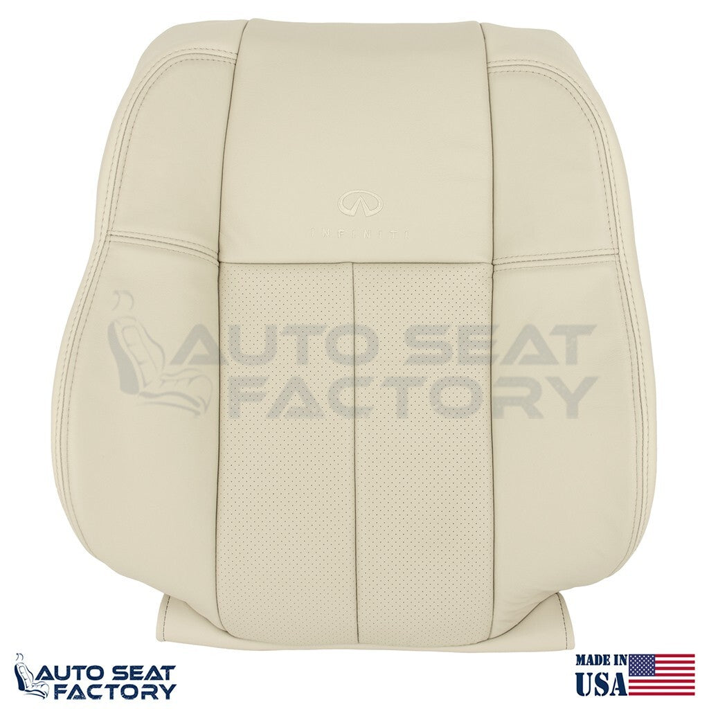 2006 - 2010 Fits Infiniti M45 M35 Front Top & Bottom Wheat Leather Covers, Perf. - OEM-Style Replacement Seat Cover