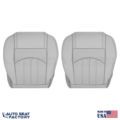 Fits 2013 - 2017 GMC Acadia Left & Right Bottom Gray Leather Seat Covers, Perf. - OEM-Style Replacement Seat Cover
