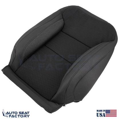 2019 - 2023 GMC Chevy Silverado Top & Bottom Black Cloth Seat Covers (Square) - OEM-Style Replacement Seat Cover