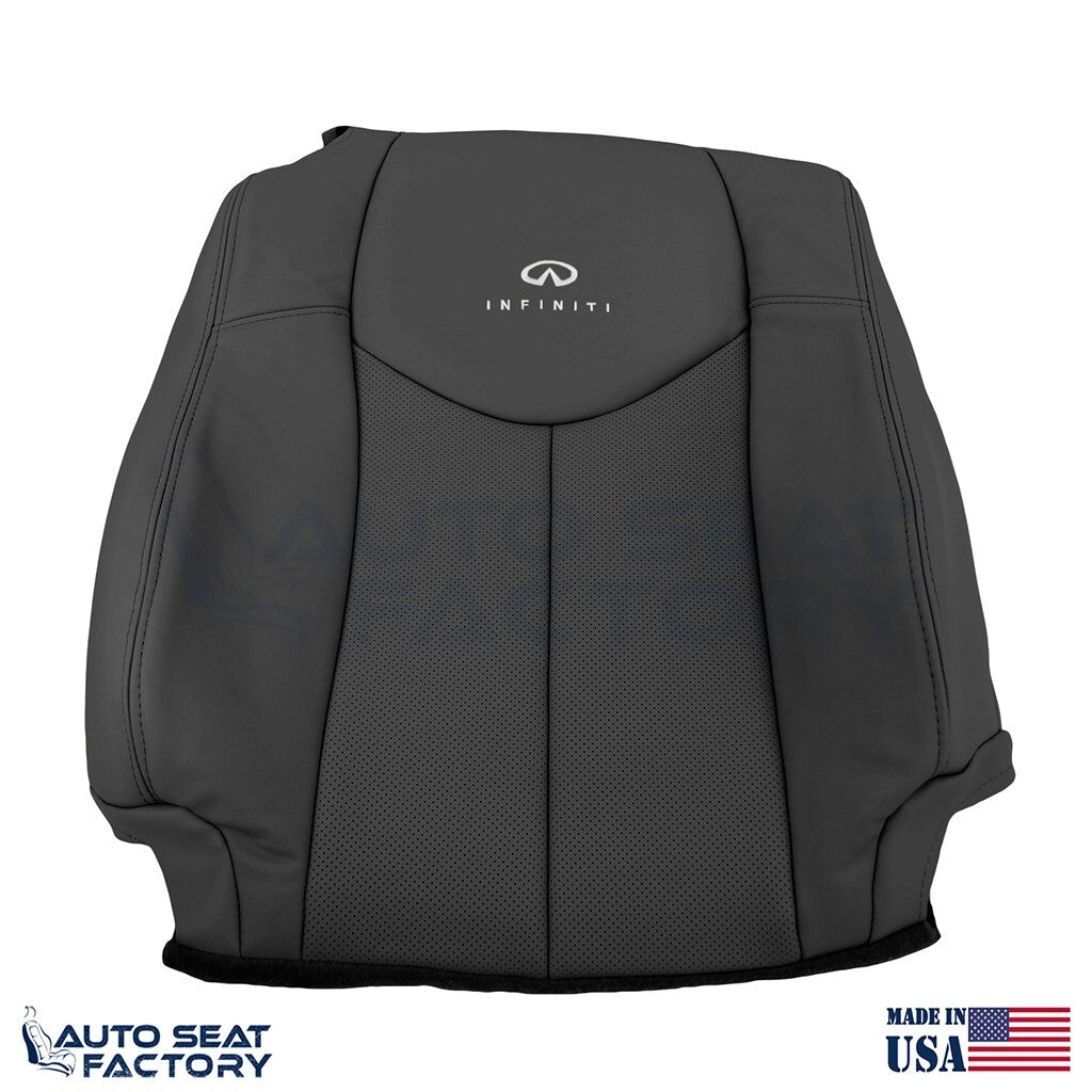 2009 - 2013 Fits Infiniti G37 Coupe Front RIGHT Black Vinyl Seat Covers, Perf. - OEM-Style Replacement Seat Cover