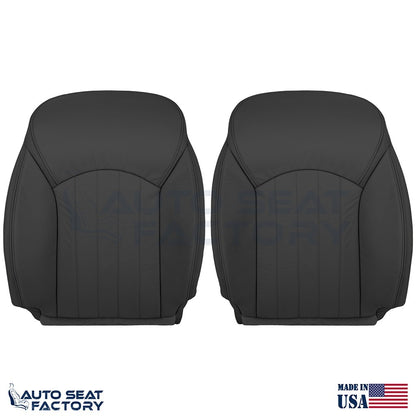 2014 - 2017 Fits Infiniti QX50 Driver & Passenger Top Black Leather Seat Covers - OEM-Style Replacement Seat Cover
