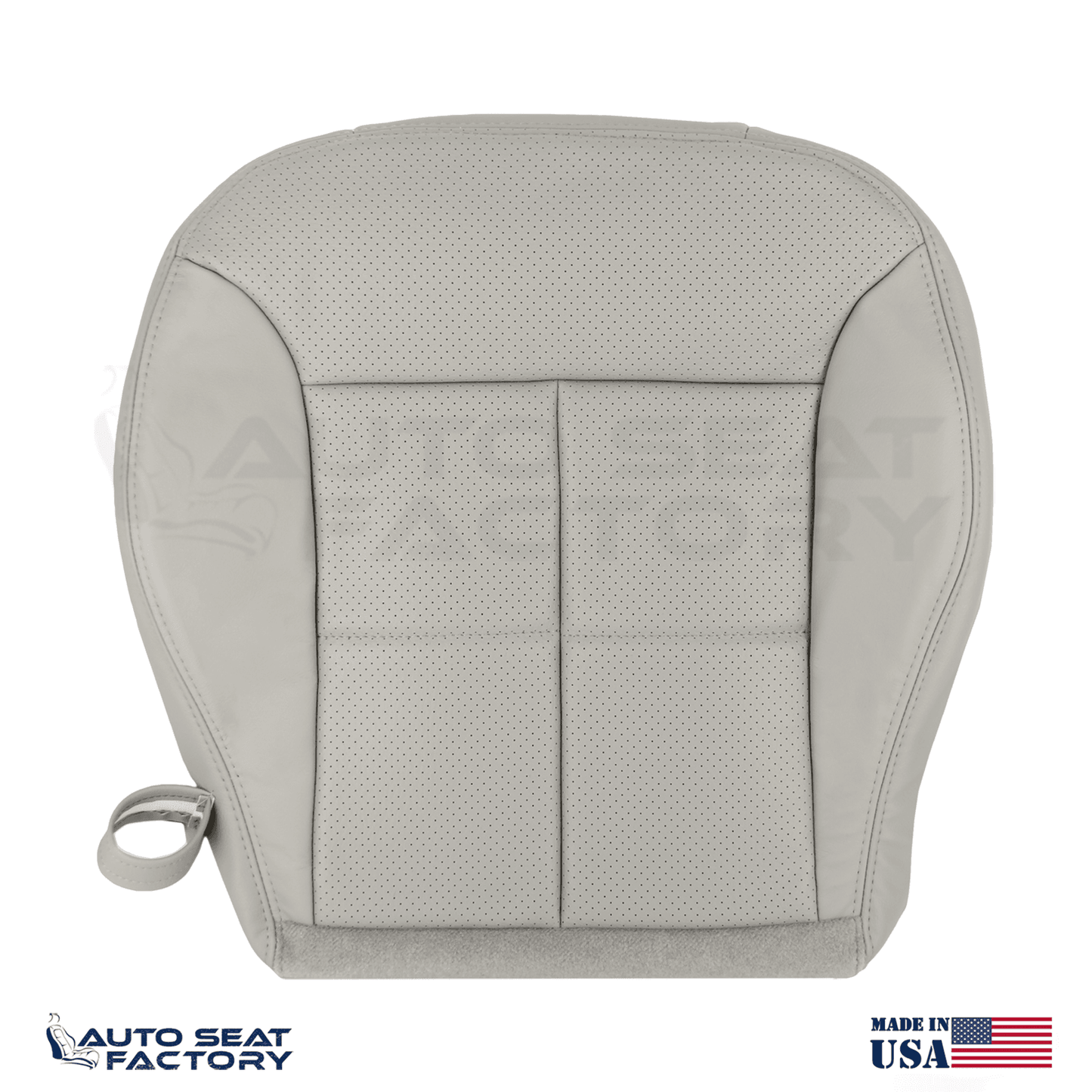 Fits 2007 - 2010 Lincoln MKX Perforated PASSENGER Bottom Gray Leather Seat Cover - OEM-Style Replacement Seat Cover