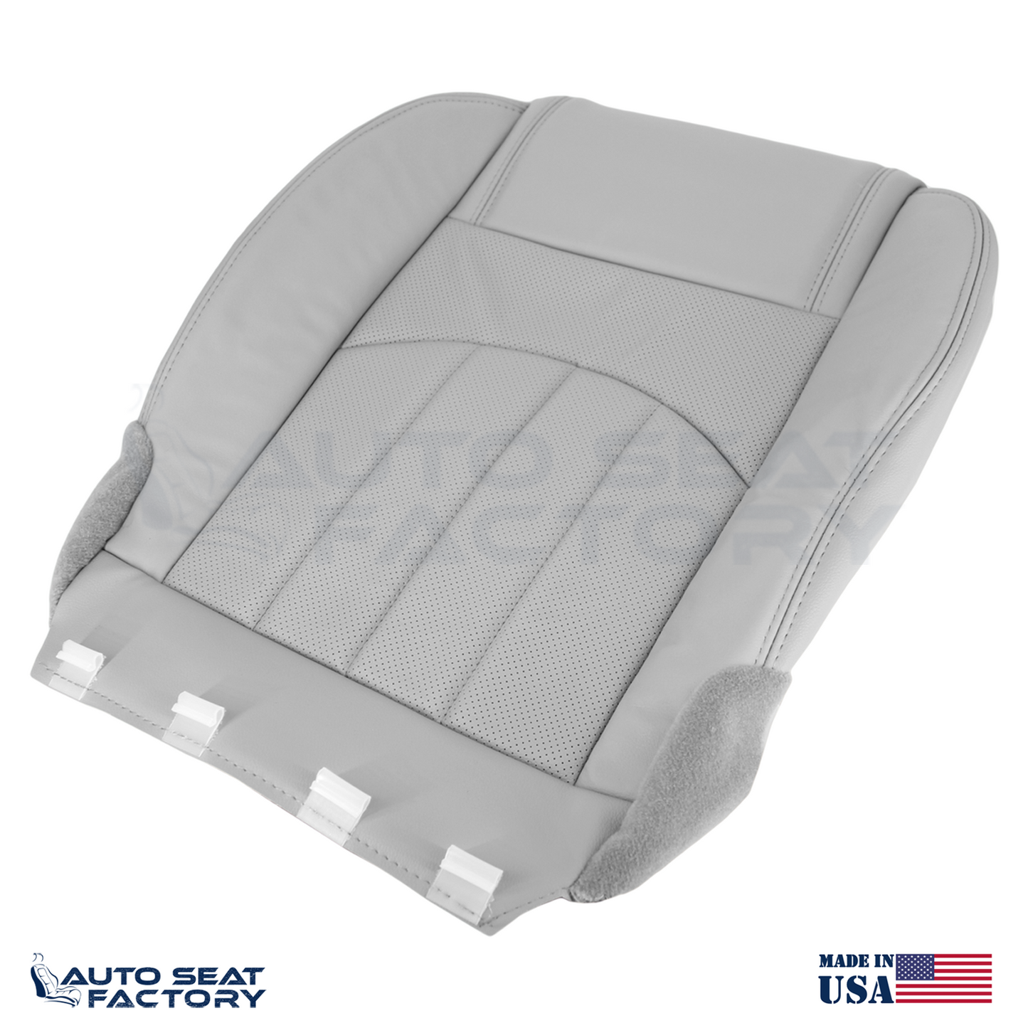 Fits 2013 - 2017 GMC Acadia Left & Right Bottom Gray Vinyl Seat Covers, Perf. - OEM-Style Replacement Seat Cover