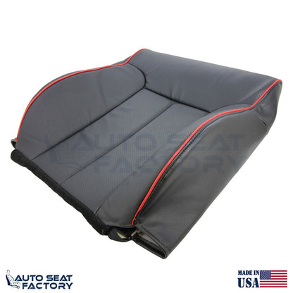 2011 - 2014 Ford F-150 PASSENGER Top Perforated Black Seat Cover w/ Red Piping - OEM-Style Replacement Seat Cover