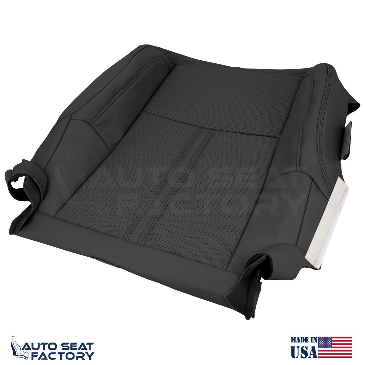 Fits 2009 - 2012 Lincoln MKS Bottom PASSENGER Black Vinyl Seat Cover, Perforated - OEM-Style Replacement Seat Cover
