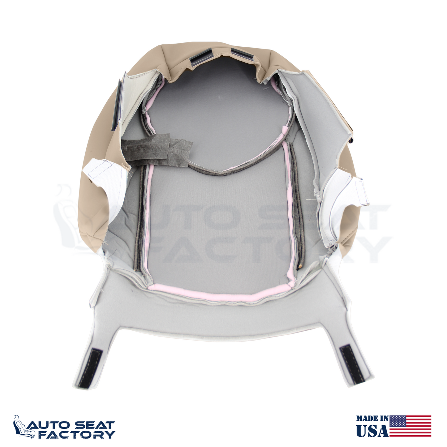 2009 - 2012 Fits Toyota RAV4 RIGHT Top & Bottom Perf. Beige Vinyl Seat Covers - OEM-Style Replacement Seat Cover