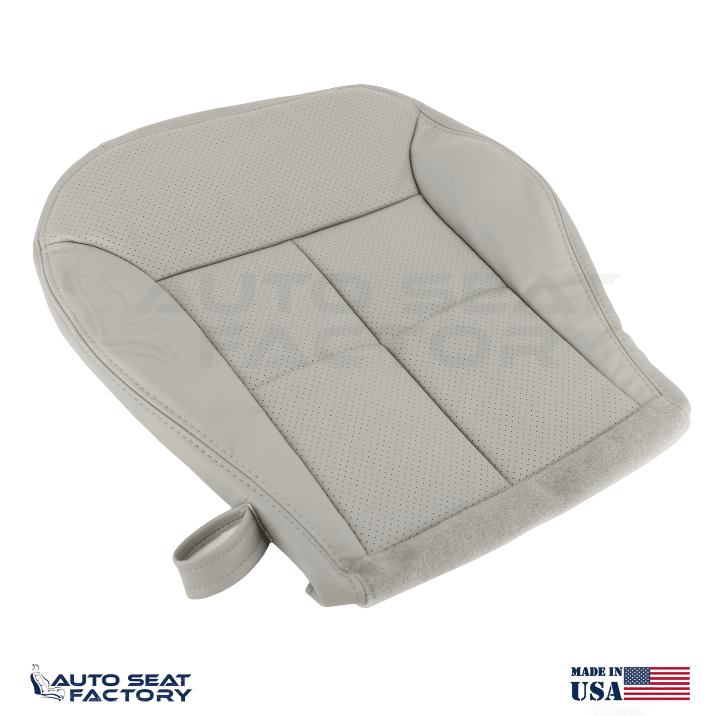 Fits 2007 - 2010 Lincoln MKX Perforated Driver Bottom Gray Leather Seat Cover - OEM-Style Replacement Seat Cover