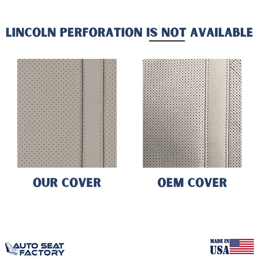 2011 - 2015 Fits Lincoln MKX Driver Side Bottom Leather Seat Cover, Perforated - OEM-Style Replacement Seat Cover