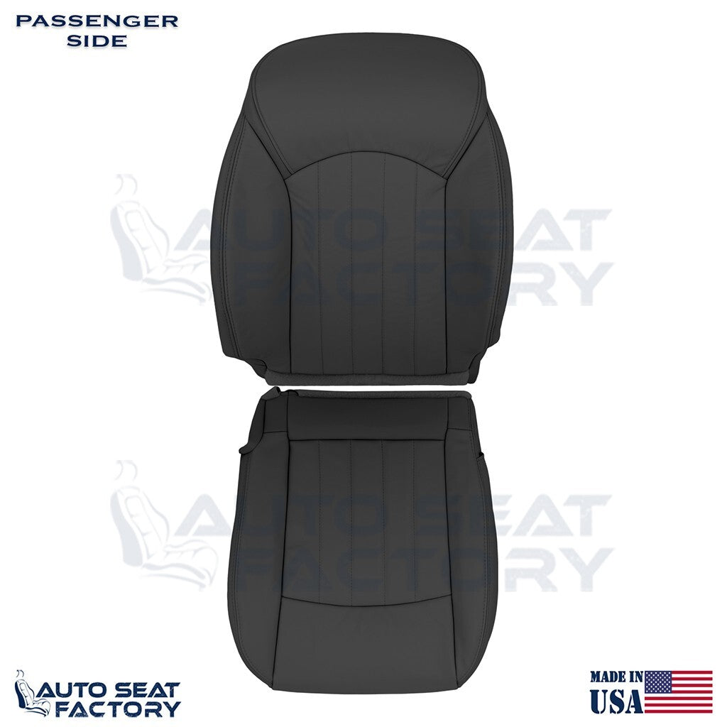 2014 - 2017 Fits Infiniti QX50 PASSENGER Top & Bottom Black Vinyl Seat Covers - OEM-Style Replacement Seat Cover