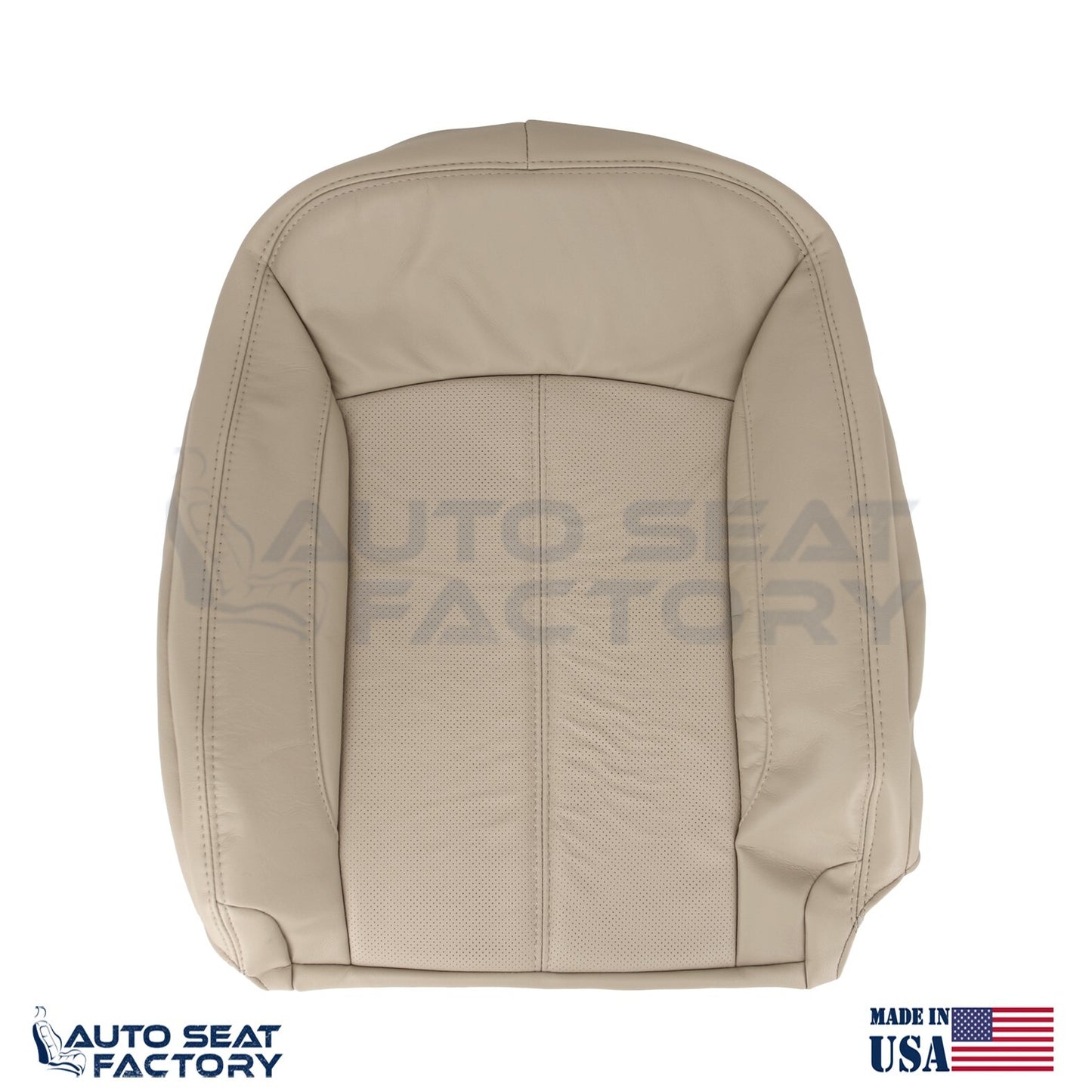 Fits 2010 - 2013 Buick LaCrosse RIGHT Top & Bottom Tan Leather Seat Covers, Perf - OEM-Style Replacement Seat Cover