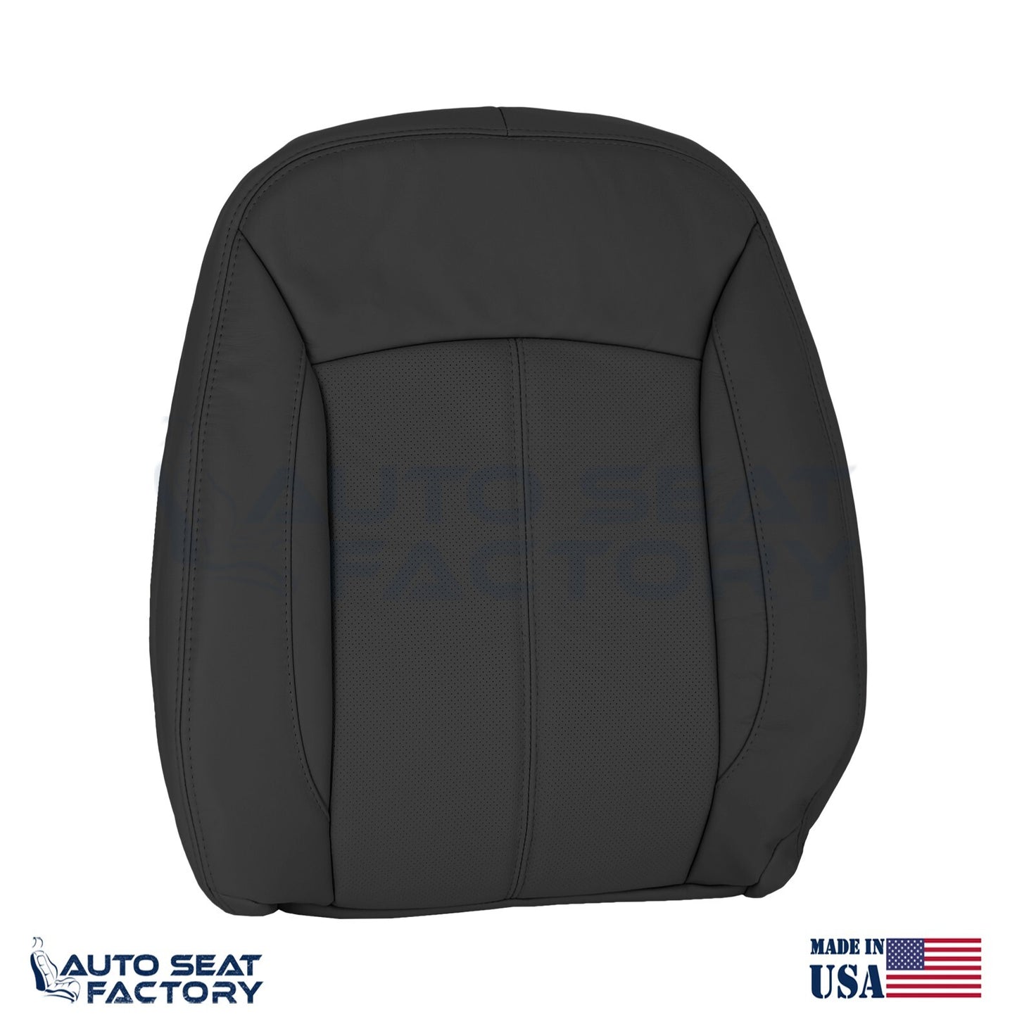 Fits 2010 - 2013 Buick LaCrosse Left & Right Top Blk Leather Seat Covers, Perf. - OEM-Style Replacement Seat Cover