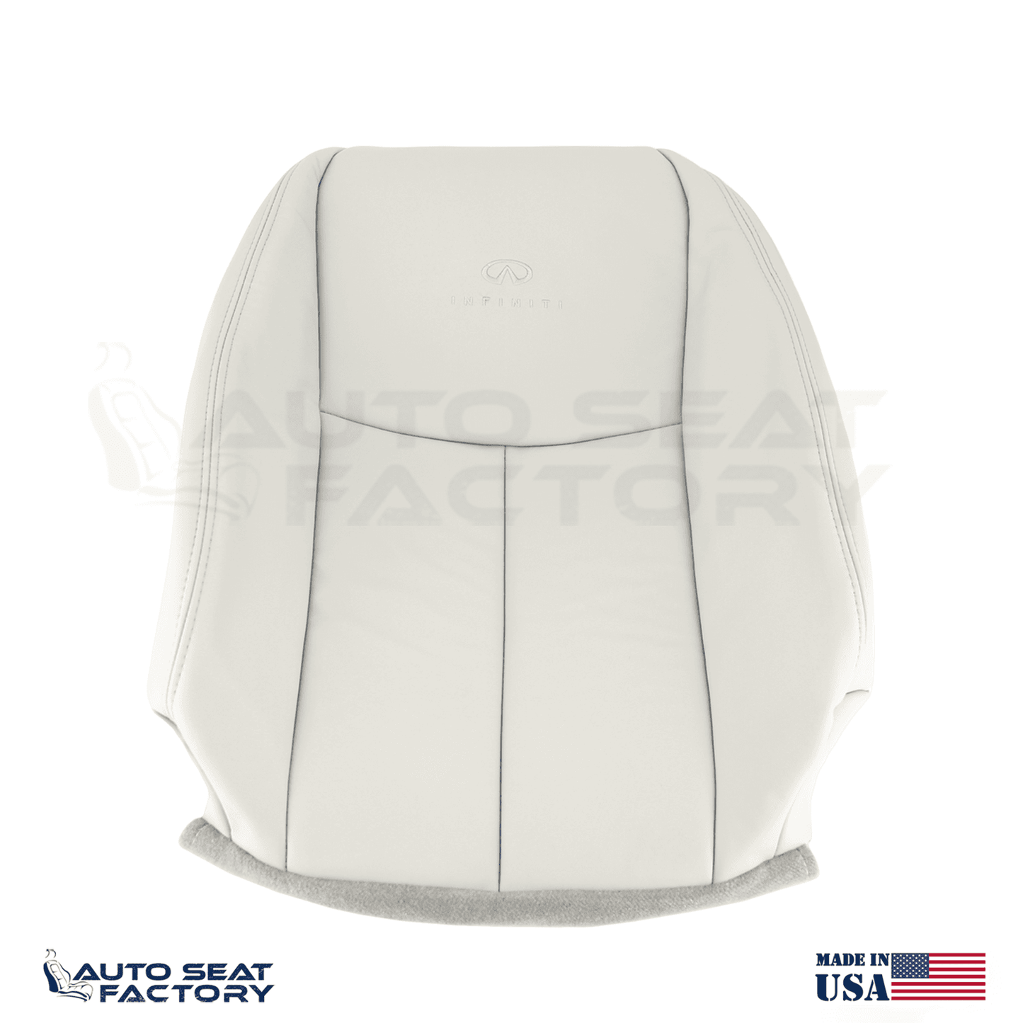 2014 - 2020 Fits Infiniti Q50 LEFT & RIGHT Top Gray Vinyl SOLID Seat Covers - OEM-Style Replacement Seat Cover