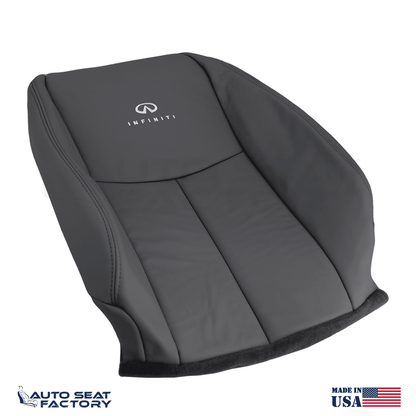 2014 -2020 Fits Infiniti Q50 LEFT & RIGHT Top Black Leather SOLID Seat Covers - OEM-Style Replacement Seat Cover