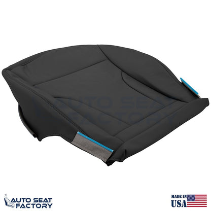 Replacement Fits 2013 - 2017 Audi Q5 Driver Side Bottom Black Leather Seat Cover - OEM-Style Replacement Seat Cover