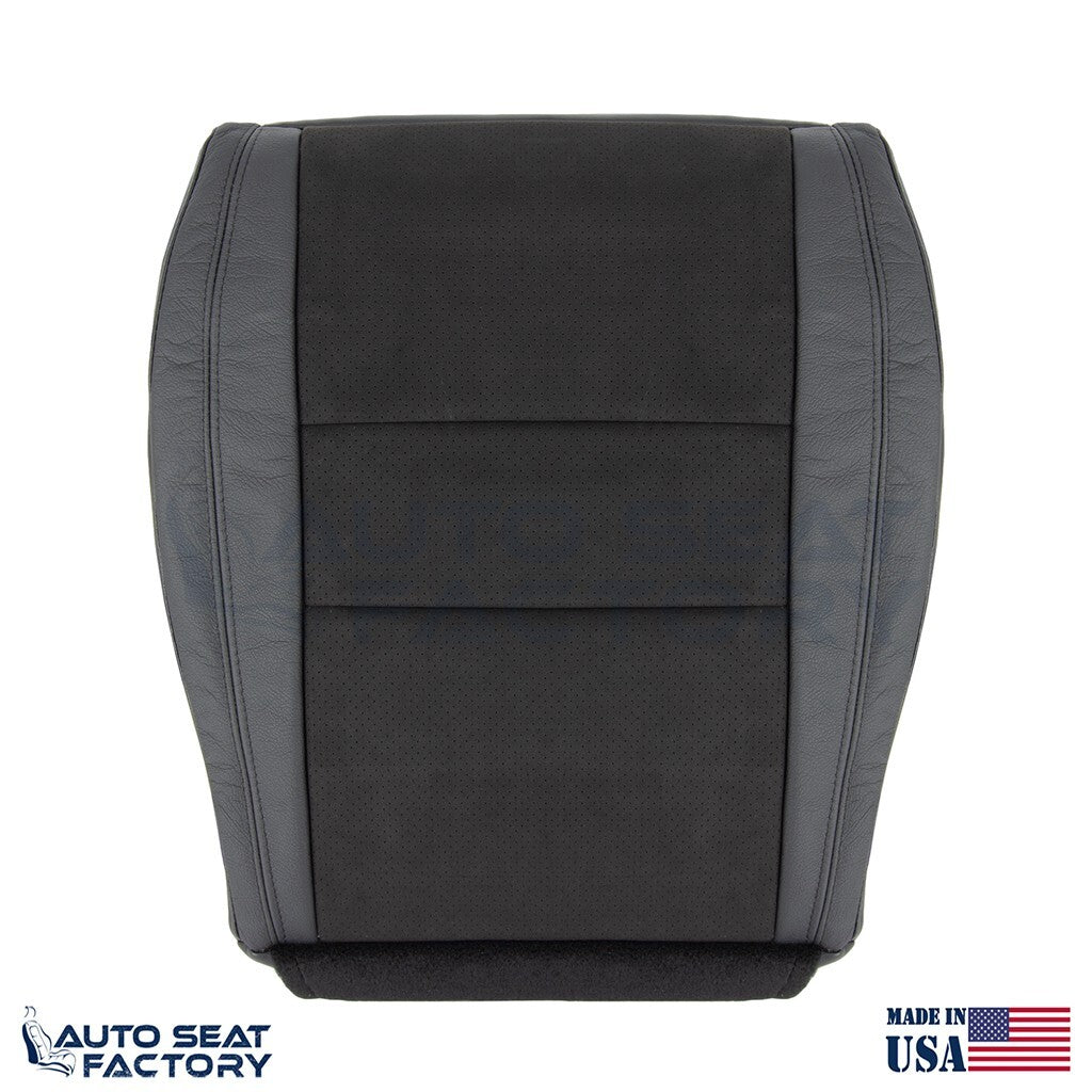 Fits 2016 2017 Dodge Durango LEFT RIGHT Bottom Black Leather/ Suede Seat Covers - OEM-Style Replacement Seat Cover