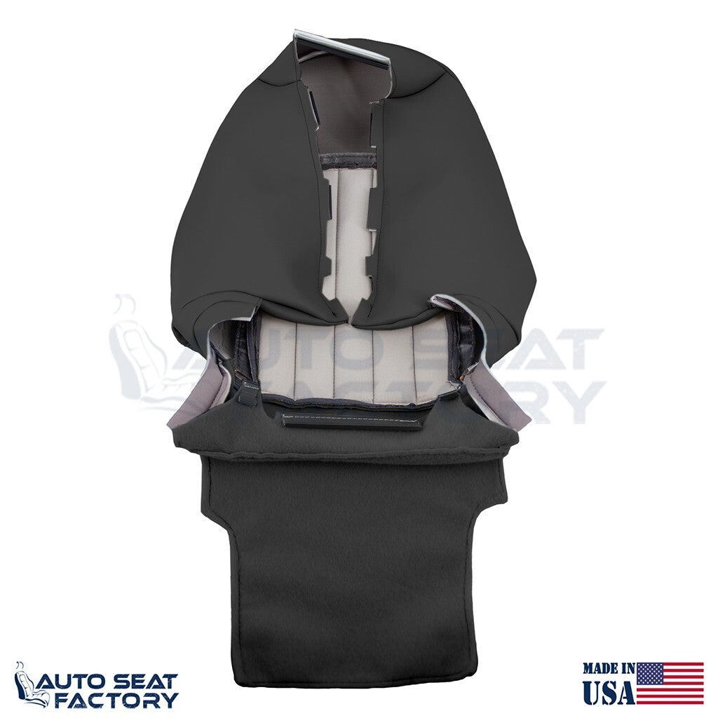 2014 - 2017 Fits Infiniti QX50 Driver Top & Bottom Black Leather Seat Covers - OEM-Style Replacement Seat Cover