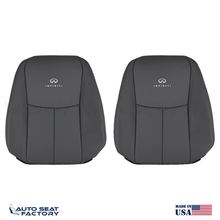2014 -2020 Fits Infiniti Q50 LEFT & RIGHT Top Black Vinyl SOLID Seat Covers 2PCS - OEM-Style Replacement Seat Cover
