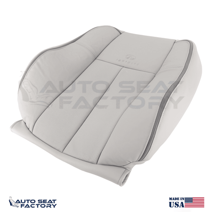 2006 - 2010 Fits Infiniti M45 M35 Left & Right Top Gray Leather Seat Cover, Perf - OEM-Style Replacement Seat Cover