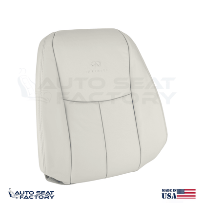 2014 - 2020 Fits Infiniti Q50 RIGHT Top & Bottom Gray Leather SOLID Seat Covers - OEM-Style Replacement Seat Cover