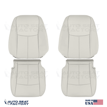 2014 - 2020 Fits Infiniti Q50 LEFT & RIGHT 4PCS Gray Leather SOLID Seat Covers - OEM-Style Replacement Seat Cover