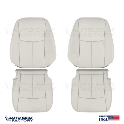 2014 - 2020 Fits Infiniti Q50 LEFT & RIGHT 4PCS Gray Leather SOLID Seat Covers - OEM-Style Replacement Seat Cover