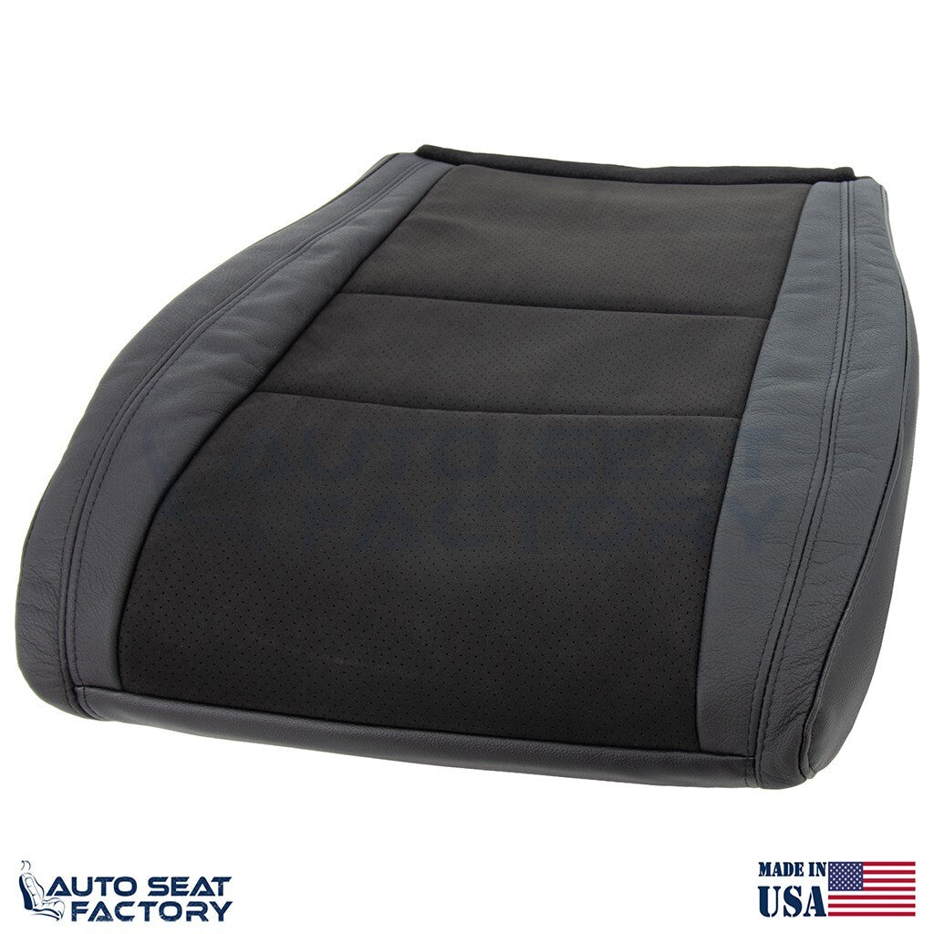 Fits 2012 2013 Dodge Durango PASSENGER Bottom Black Leather/ Suede Seat Cover - OEM-Style Replacement Seat Cover