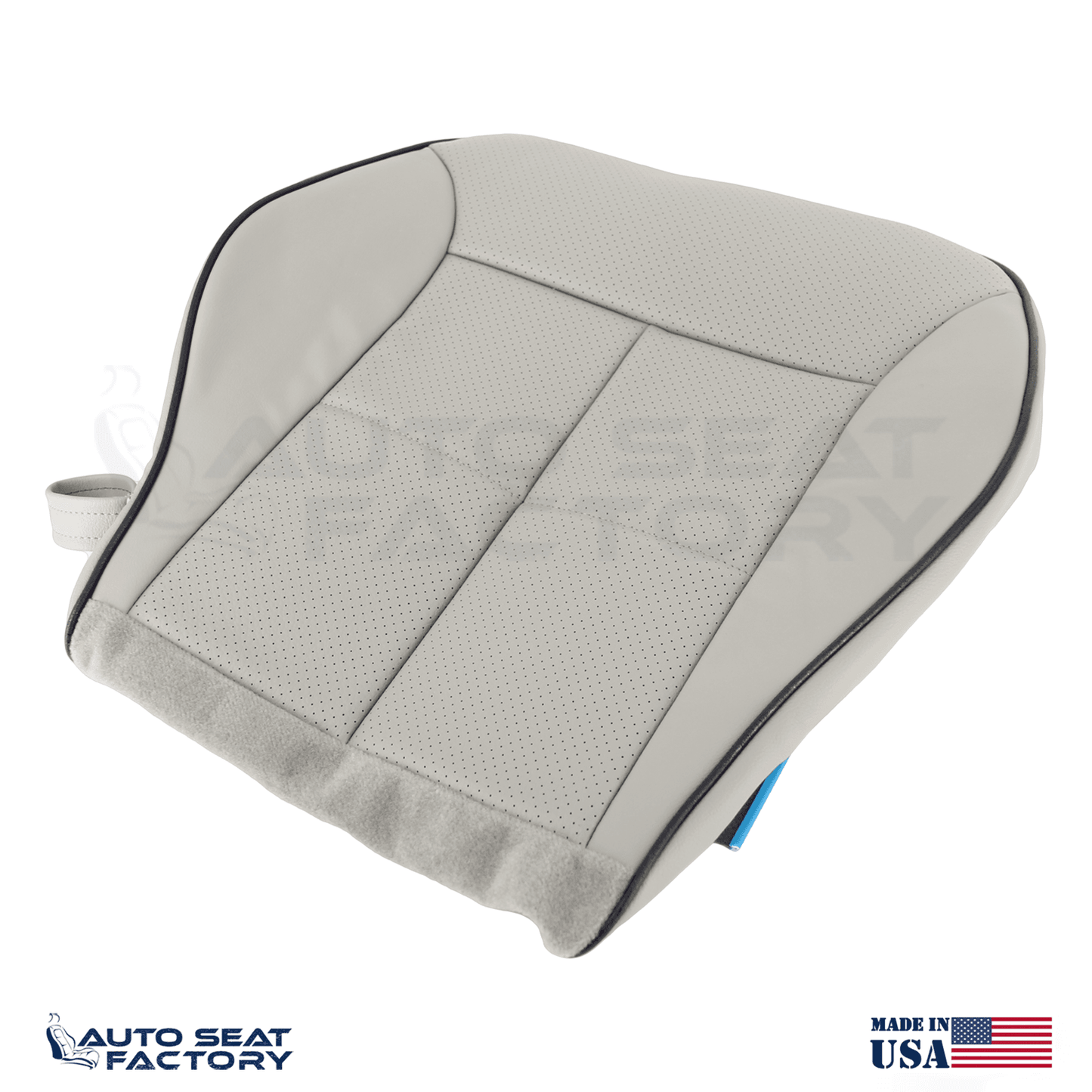 Fits 2007 - 2010 Lincoln MKX Perf. Driver Bottom Gray Vinyl Seat Cover + Piping - OEM-Style Replacement Seat Cover