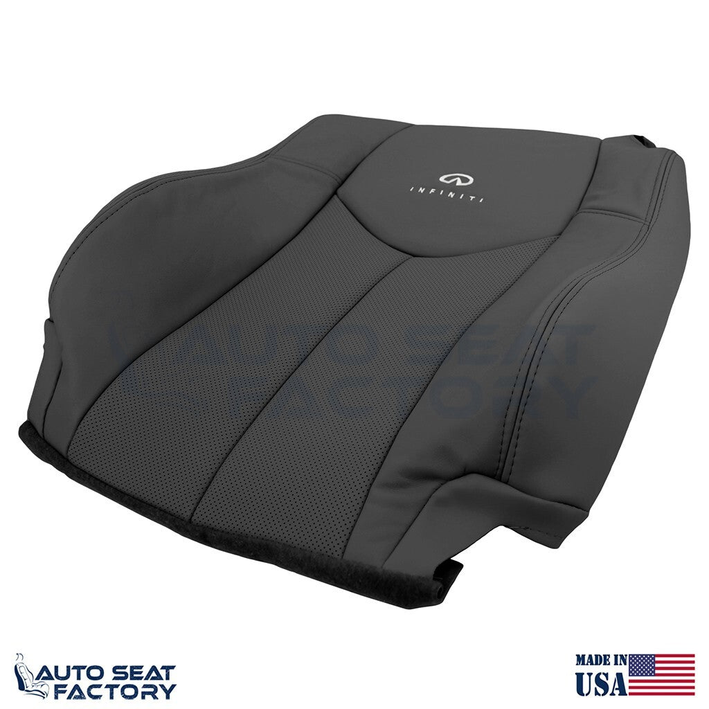 2009 - 2013 Fits Infiniti G37 Coupe Driver Top Black Vinyl Seat Cover, Perf. - OEM-Style Replacement Seat Cover