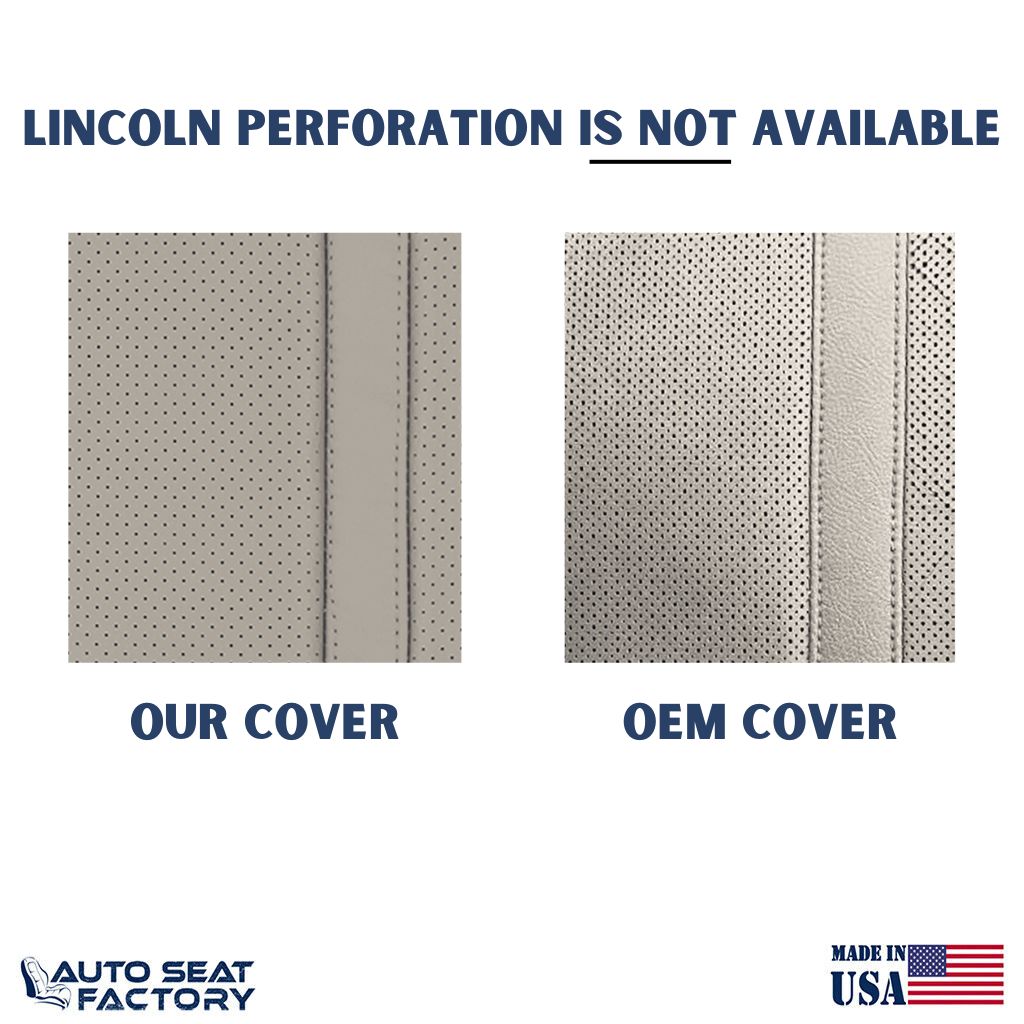 2011 - 2015 Lincoln MKX Perforated Driver Perf Med Light Stone Vinyl Seat Covers - OEM-Style Replacement Seat Cover