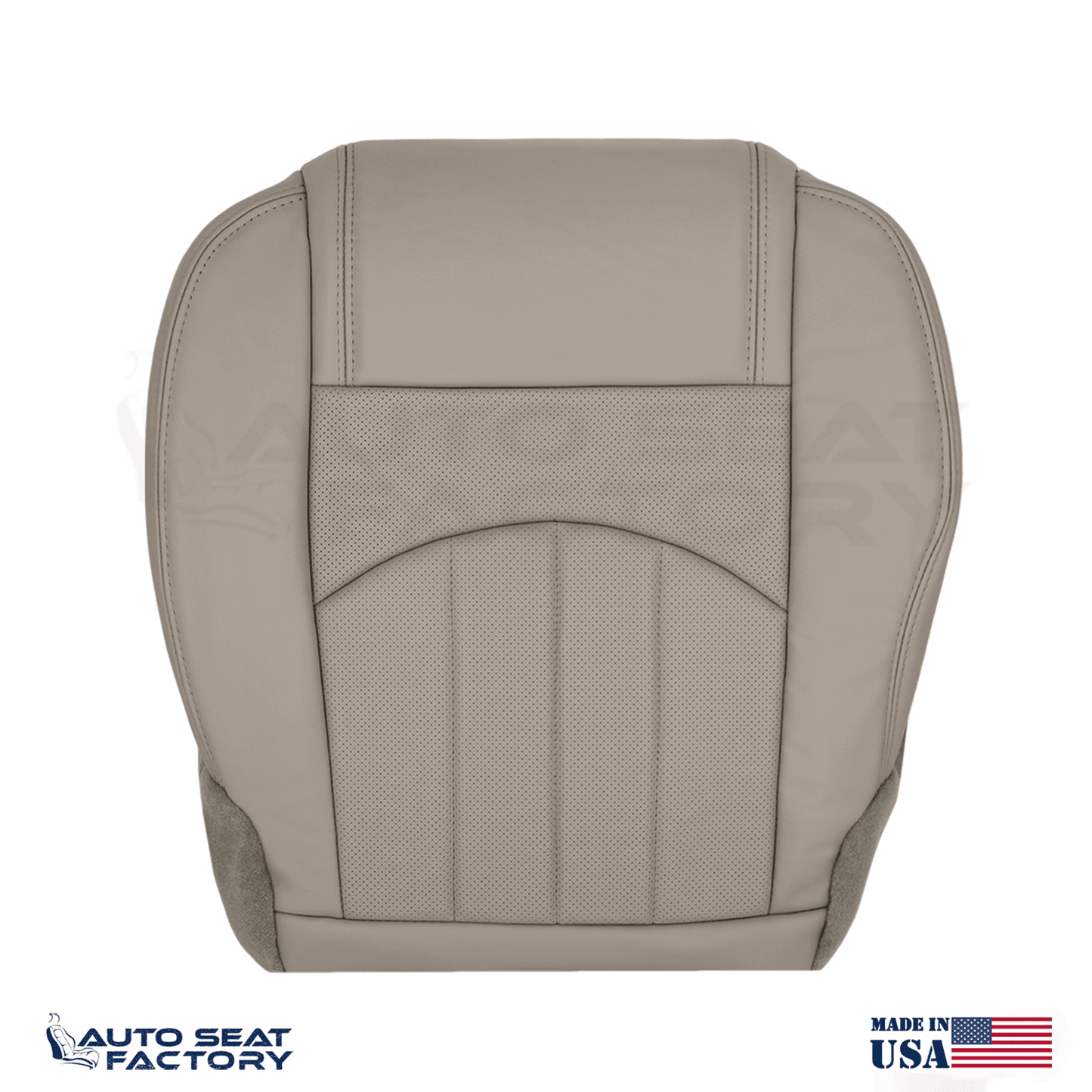 Fits 2013 - 2017 GMC Acadia Perforated PASSENGER Bottom Dune Vinyl Seat Cover - OEM-Style Replacement Seat Cover